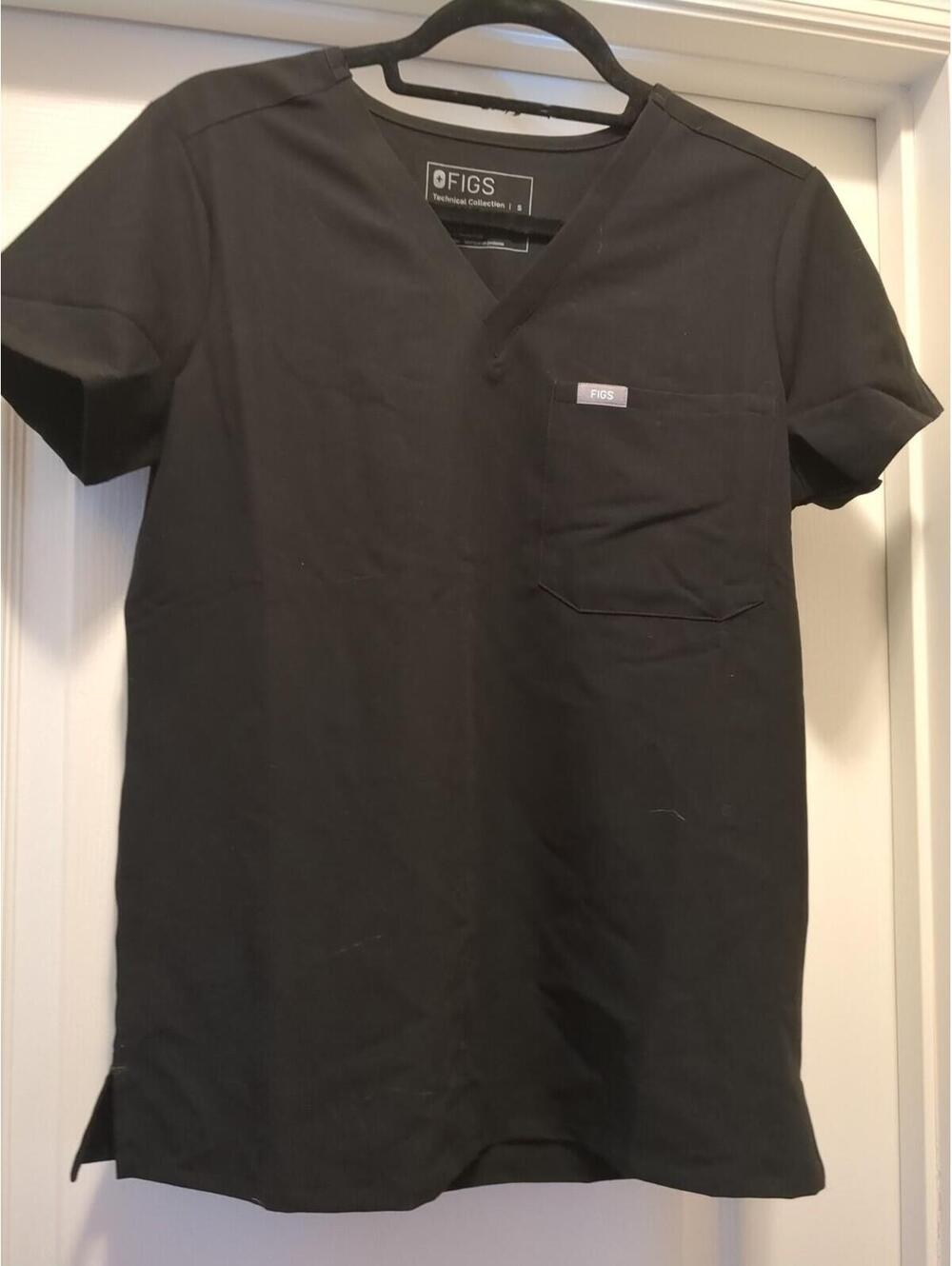 FIGS Catarina Scrub Top Women Size S V-Neck NWOT Medicine Medical Nursing Black